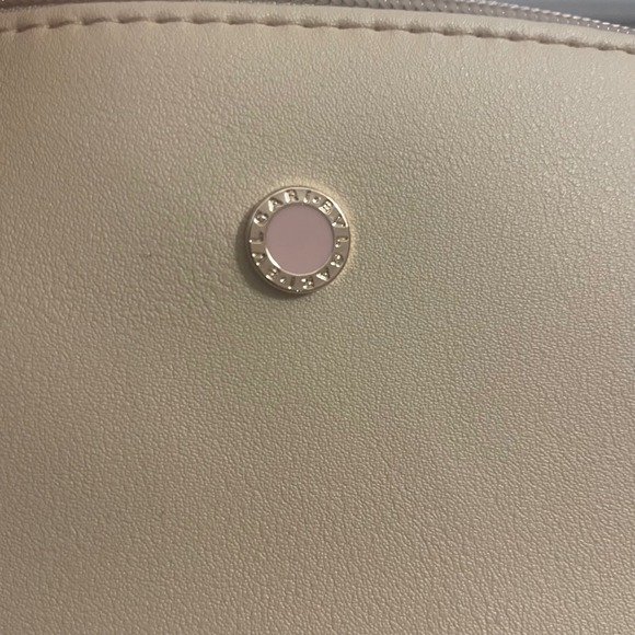 Bvlgari Parfums Emirates Airlines Cosmetic Bag EMPTY Beige Travel Pouch Logo - Picture 4 of 8